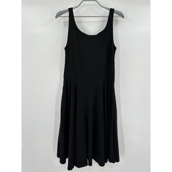 Quince Tencel Jersey Fit & Flare Mini Dress sz L Women’s Black Sleeveless NWT - Picture 6 of 6